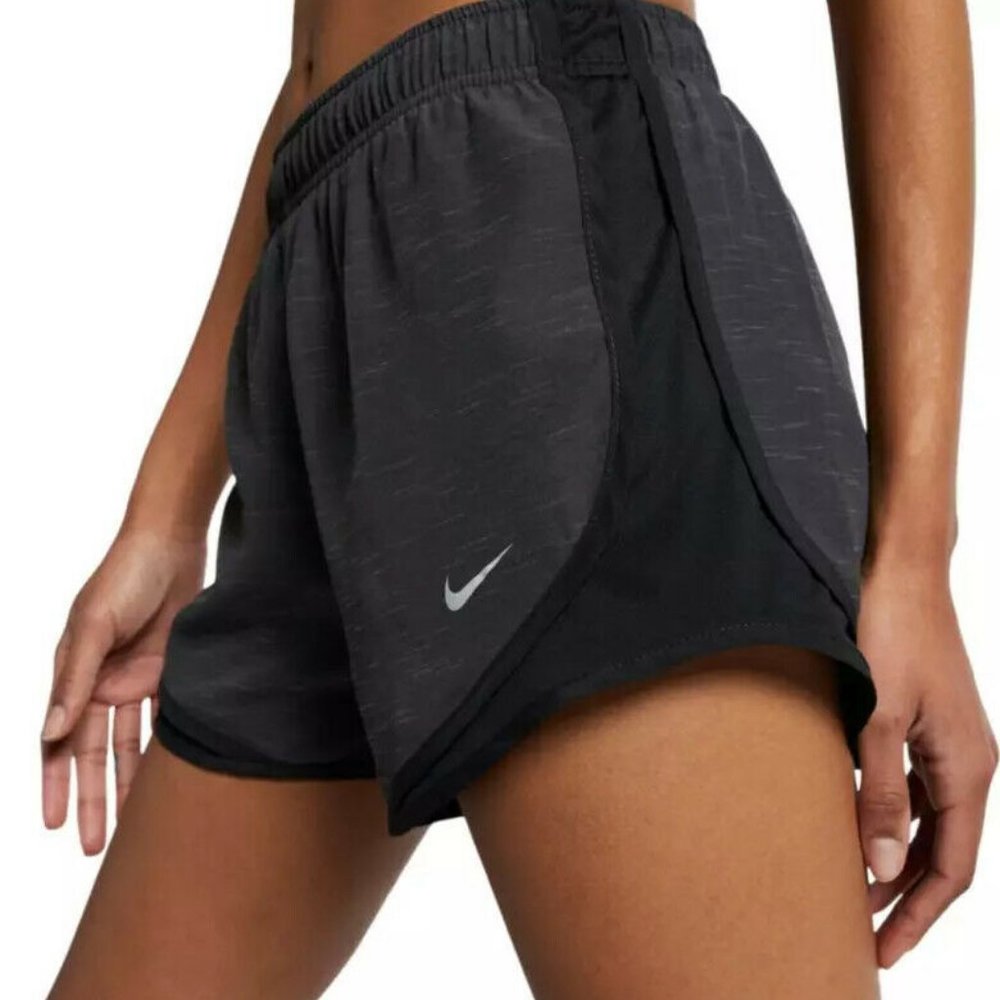 Nike Women's Dri-FIT Tempo Heathered 3" Running Shorts Gray Black NWT